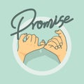 Hand Pinky promise isolate background concept