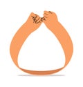 Hand Pinky promise with ring vector