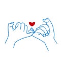 Hand Pinky promise sign concept