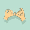 Hand Pinky promise vector concept