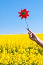 Hand with pinwheel Royalty Free Stock Photo