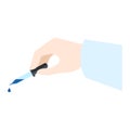 Hand pipette icon, flat style