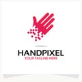 Hand Pixel Logo Template Design Vector Inspiration. Icon Design Royalty Free Stock Photo