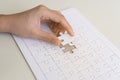 hand and jigsaw puzzle Royalty Free Stock Photo