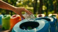 The Hand with Recycling Bottle.AI generated image Royalty Free Stock Photo