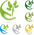 hand, plant, naturopath, nature, logo Royalty Free Stock Photo