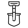 Hand plant shovel icon, outline style