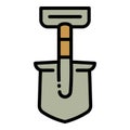 Hand plant shovel icon, outline style