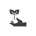 Hand with plant vector icon Royalty Free Stock Photo