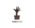 Plant a tree logo design concept Royalty Free Stock Photo