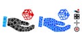 Hand Play Dice Mosaic Icon of Circles Royalty Free Stock Photo
