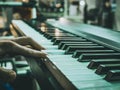 hand playing on the classical piano keys Royalty Free Stock Photo