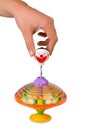 Hand playing colors whirligig isolated Royalty Free Stock Photo