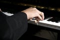 Hand playing piano