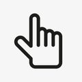 Hand pointer. Clicking finger icon. Vector icon Royalty Free Stock Photo