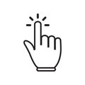 Hand pointer cursor icon vector. Computer finger mouse sign symbol Royalty Free Stock Photo