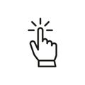 Hand pointer or cursor mouse clicking linear icon symbol Royalty Free Stock Photo