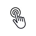 Hand pointer or cursor mouse push linear icon symbol Royalty Free Stock Photo