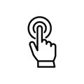 Hand pointer or cursor mouse push linear icon symboll Royalty Free Stock Photo