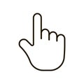 Hand pointer, editable icon. Cursor sign with finger for click. Vector on white background Royalty Free Stock Photo