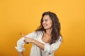 Hand pointer with forefinger pointing forward. Index finger to show direction