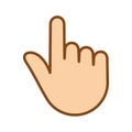 Hand pointer icon. Clicking mouse pointer. Pictogram isolated on a white background