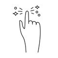 Hand pointer line icon with finger gesture activating, interactive click. Digital user interface element for web design. Vector Royalty Free Stock Photo