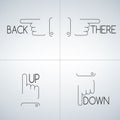 Hand pointer line icon set, collection Royalty Free Stock Photo