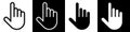 Hand pointer sign set, clicking icon. Pointing finger, cursor pointer symbol. Web interface image Royalty Free Stock Photo