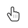 Hand pointer symbol. Line icon, outline logo illustration Royalty Free Stock Photo