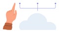 Hand Pointing to Cloud with Connected Nodes Representing Data Integration and Network Systems Royalty Free Stock Photo