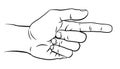 Hand Pointing Direction Finger Engraving Woodcut Royalty Free Stock Photo