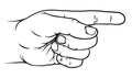 Hand Pointing Direction Finger Engraving Woodcut Royalty Free Stock Photo