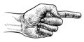 Hand Pointing Direction Finger Engraving Woodcut Royalty Free Stock Photo