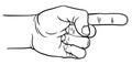 Hand Pointing Direction Finger Engraving Woodcut Royalty Free Stock Photo
