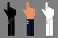 Hand with pointing finger business concept - black white color