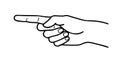 Hand Pointing Finger, Direction and Instruction, vector design Generative AI Royalty Free Stock Photo
