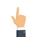 Hand with pointing finger. Vector isolated illustration Royalty Free Stock Photo