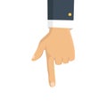 Hand with pointing finger. Vector isolated illustration. Royalty Free Stock Photo