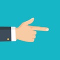 Hand with pointing finger. Vector isolated illustration. Royalty Free Stock Photo