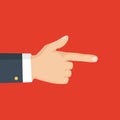Hand with pointing finger. Vector isolated illustration. Royalty Free Stock Photo
