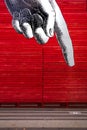 Hand pointing - graphic street art - London Royalty Free Stock Photo