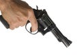 Hand pointing a gun at the target Royalty Free Stock Photo