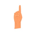 Hand pointing. Index finger touches on screen or shows something. Icon vector illustration Royalty Free Stock Photo