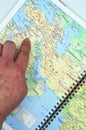 Hand pointing middle east countries, Middle East geographic maps