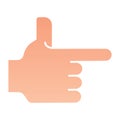 Hand pointing right flat icon. Direction vector illustration isolated on white. Pointer gradient style design, designed