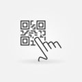 Hand pointing scan code vector concept icon or symbol Royalty Free Stock Photo