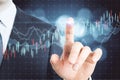 Hand pointing stock statistics Royalty Free Stock Photo