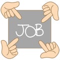 Hand pointing to job direction