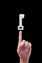 Hand pointing to key icon Royalty Free Stock Photo